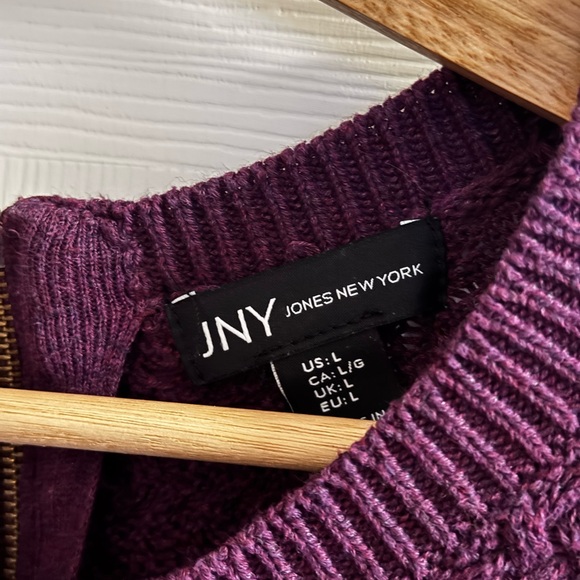 Jones New York Textured Plum Sweater - Picture 2 of 4